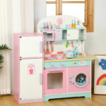 DIY Creative Kitchen Play Toy Educational Pretend Cook with Wooden Blocks Made From Wood Material for Kids